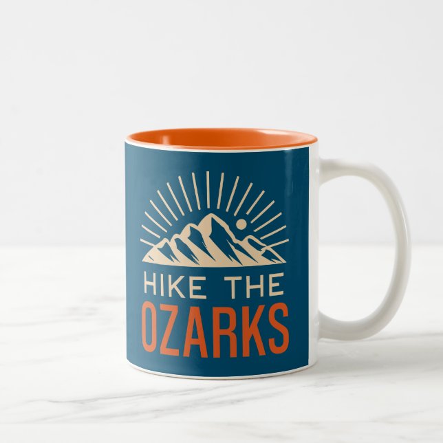 Hike The Ozarks Sunburst Two-Tone Coffee Mug (Right)