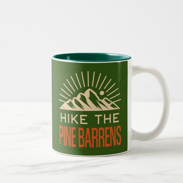 Hike The Pine Barrens New Jersey Sunburst Two-Tone Coffee Mug (Right)