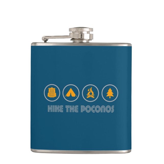 Hike The Poconos Hip Flask (Front)