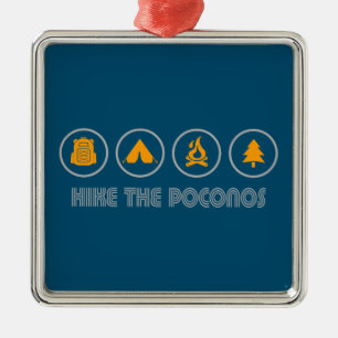 Hike The Poconos Metal Tree Decoration