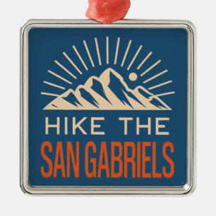 Hike The San Gabriel Mountains California Sunburst Metal Tree Decoration