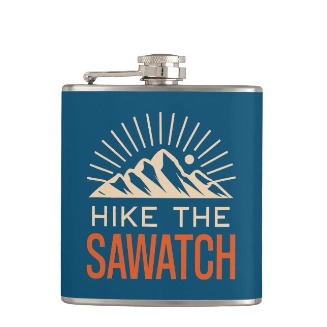 Hike The Sawatch Range Sunburst Hip Flask (Front)