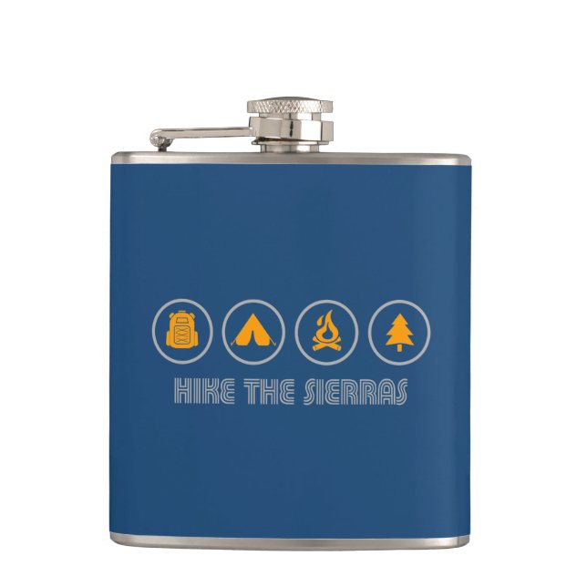 Hike The Sierras California Hip Flask (Front)