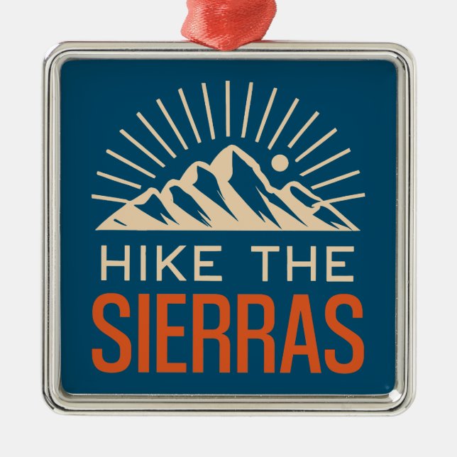 Hike The Sierras California Sunburst Metal Tree Decoration (Front)