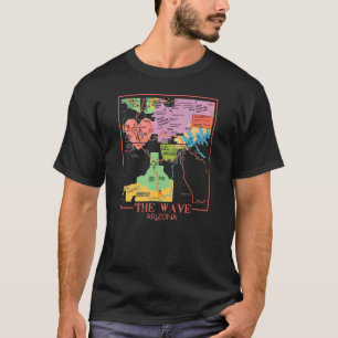 Hike The Wave Arizona Hiking Map Coyote Buttes San T-Shirt