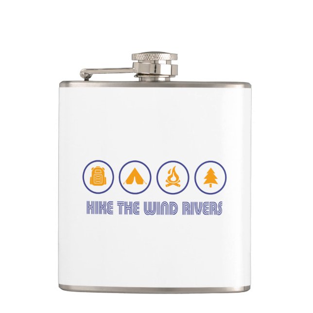 Hike The Wind River Mountain Range Hip Flask (Front)