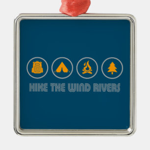 Hike The Wind River Mountain Range Metal Tree Decoration