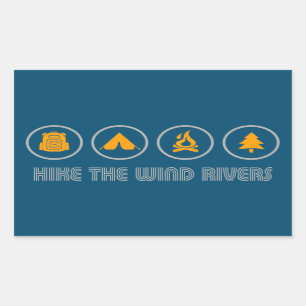 Hike The Wind River Mountain Range Rectangular Sticker