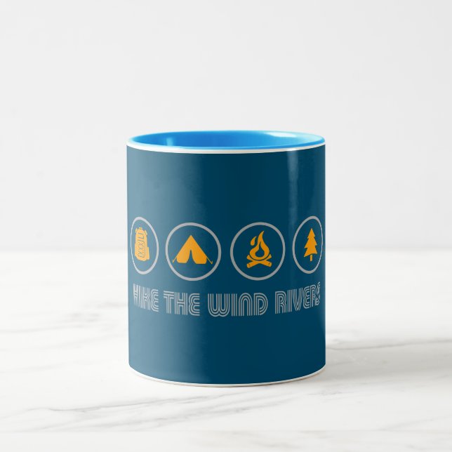 Hike The Wind River Mountain Range Two-Tone Coffee Mug (Center)