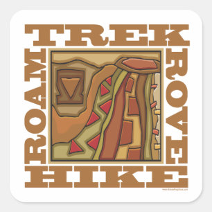 Hike, Trek Square Sticker