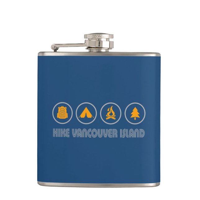 Hike Vancouver Island British Columbia Hip Flask (Front)