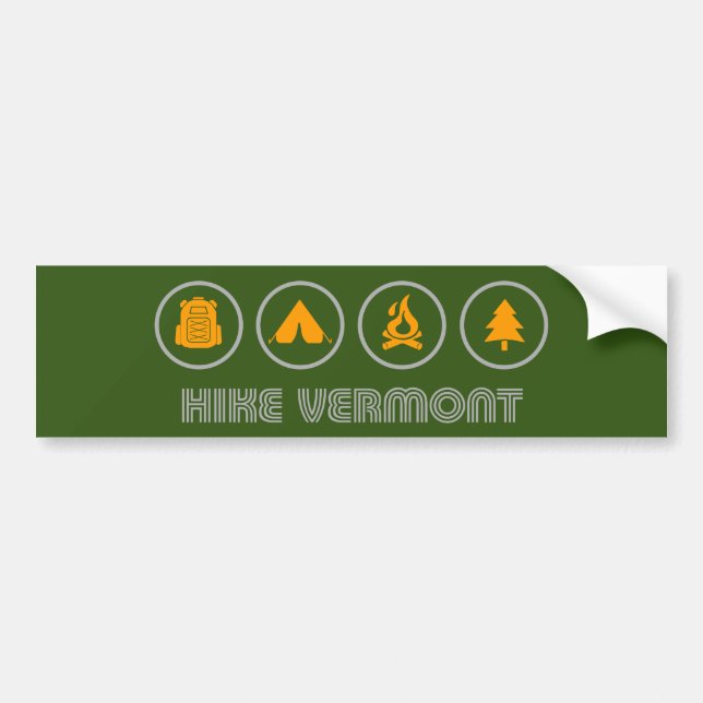 Hike Vermont Bumper Sticker (Front)