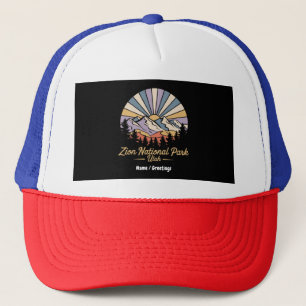 Hike Zion National Park Utah Explore Scenic Trails Trucker Hat