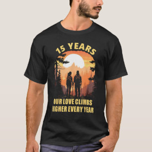 Hiker 15 Years Married Hike Gear Hiking Couple T-Shirt