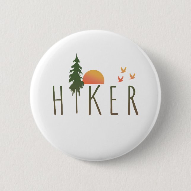 Hiker 6 Cm Round Badge (Front)