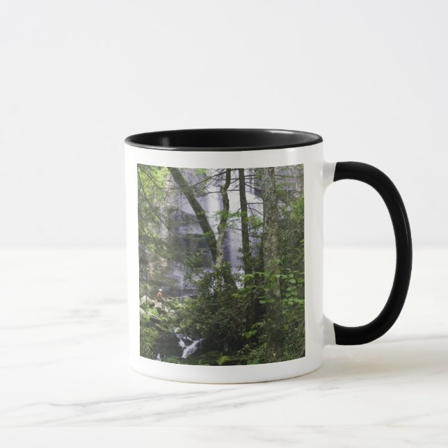 Hiker admires Falls Branch Falls Mug (Right)