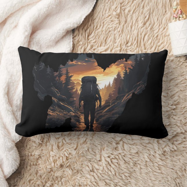 Hiker Adventure Lumbar Pillow – Nature Explorer  (Blanket)