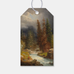 Hiker Beside a Torrential River Gift Tags
