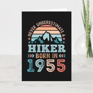 Hiker born in 1955 70th Birthday Hiking Retro Gift Card
