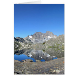 Hiker by Garnet Lake Banner Peak - John Muir Trail