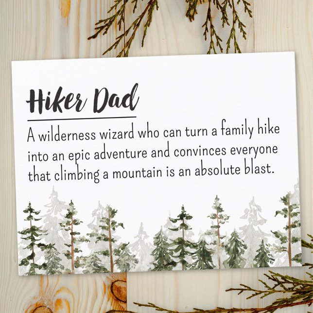 Hiker Dad Editable Definition Quote Fathers Day Postcard (Close up)