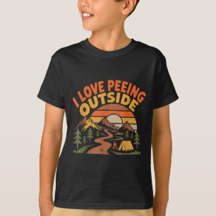 Hiker Hiking Retro Vintage I Love Peeing Outside T-Shirt