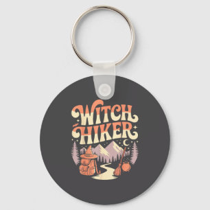 Hiker Hiking Witch Halloween Retro Vintage Witch H Key Ring
