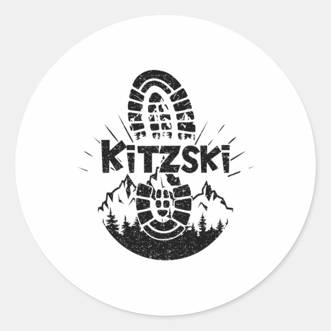 Hiker Kitzski Tyrol Austria Vacation  Classic Round Sticker (Front)