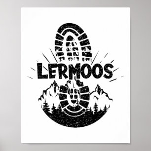 Hiker Lermoos Tyrol Austria Vacation Poster
