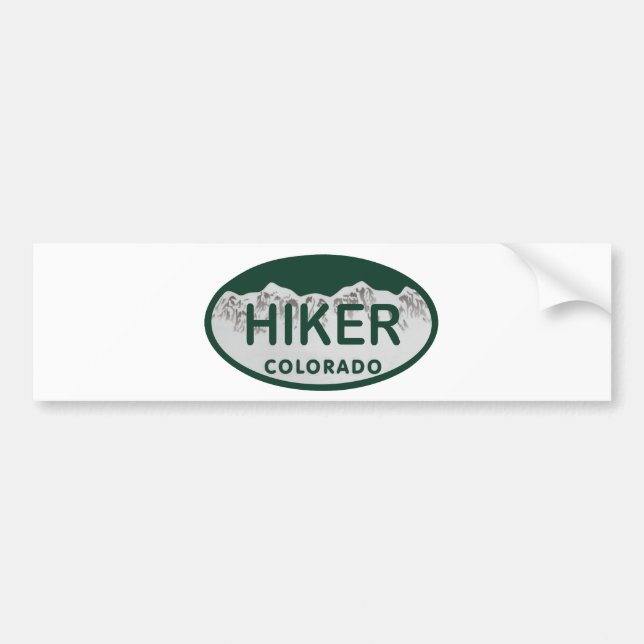 Hiker license oval bumper sticker (Front)