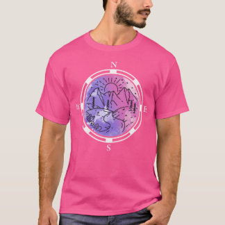Hiker Mountains Compass Climbing Mountaineering Mo T-Shirt