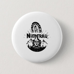 Hiker Niederau Tyrol Austria Vacation  6 Cm Round Badge