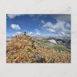 Hiker on Mt Belford - Collegiate Peaks - Colorado Postcard