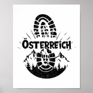 Hiker Österreich Hiking Austria Vacation Poster