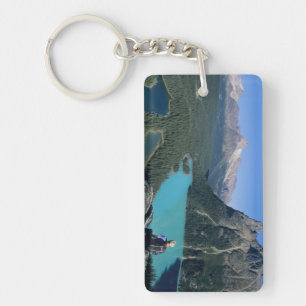 Hiker overlooking turquoise-coloured Lake Key Ring