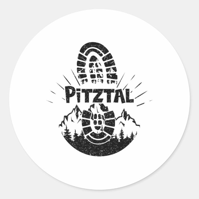 Hiker Pitztal Tyrol Austria Vacation  Classic Round Sticker (Front)