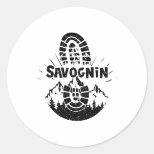 Hiker Savognin Switzerland Hiking Vacation  Classic Round Sticker