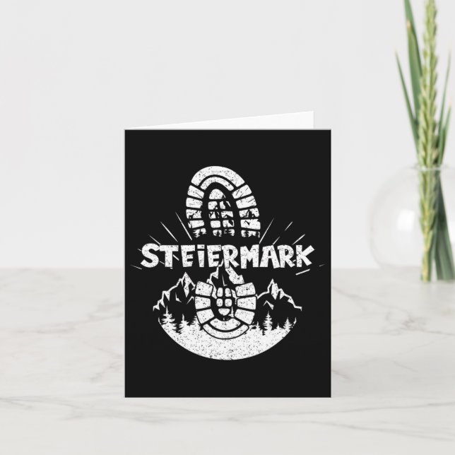 Hiker Steiermark Austria Hiking Vacation  Card (Front)