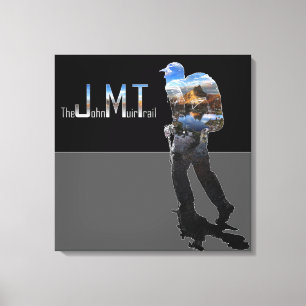 Hiker with Cathedral Peak 2 - John Muir Trail Canvas Print