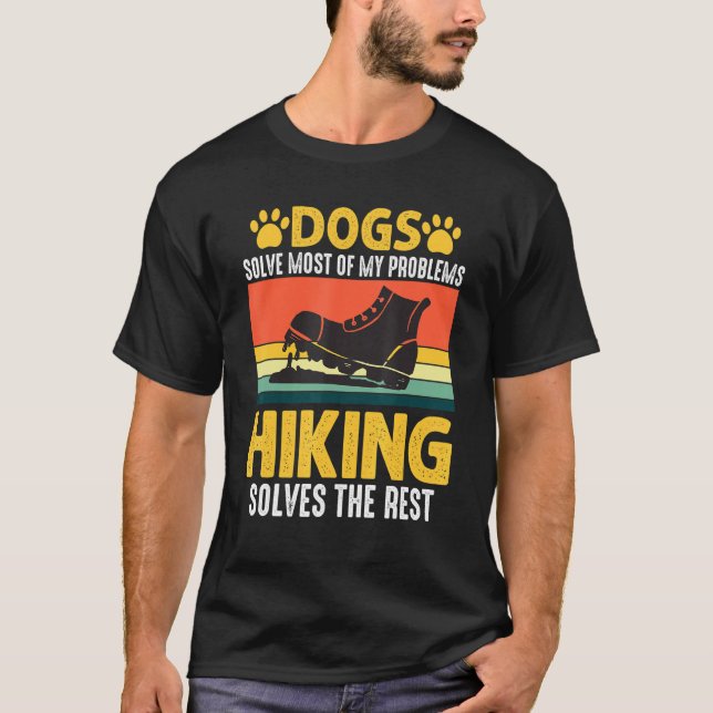 Hiker With Dogs Dogs Hiking Dog Lover Outdoor Dog  T-Shirt (Front)