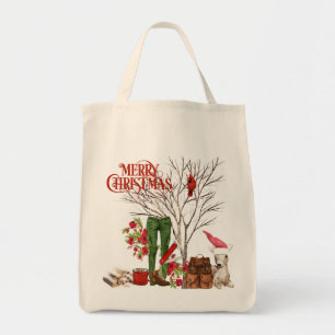 Hiker's Christmas Tote Bag with backpack