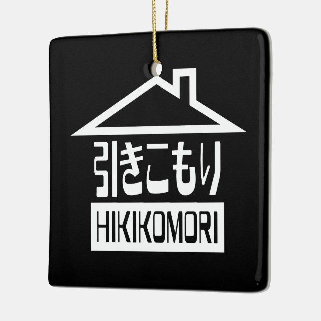 Hikikomori 引きこもり Japanese Recluse Ceramic Ornament (Left)