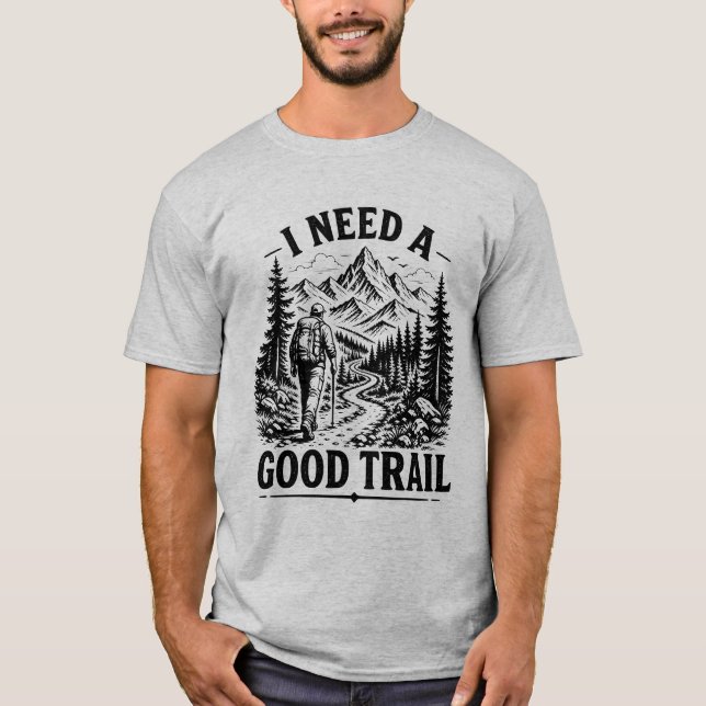 Hiking Adventure Mountain Hiking Gift, Backpacking T-Shirt (Front)