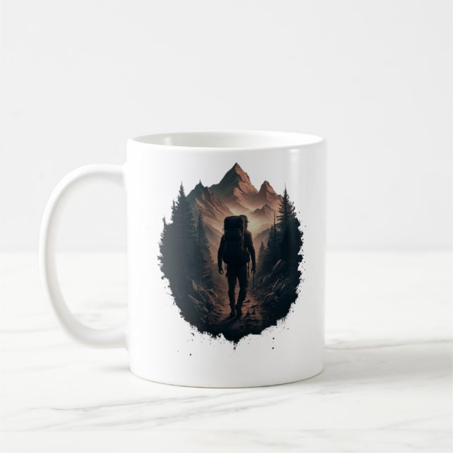 Hiking Adventure Mug – Mountain Explorer (Left)