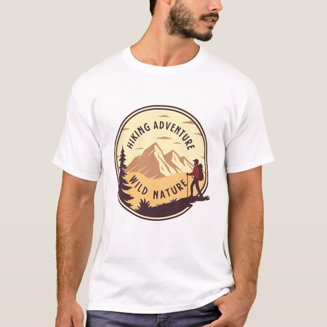 Hiking Adventure Wild Nature Retro Mountain T-Shirt (Front)