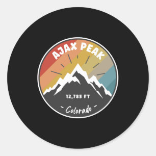Hiking Ajax Peak Colorado Classic Round Sticker