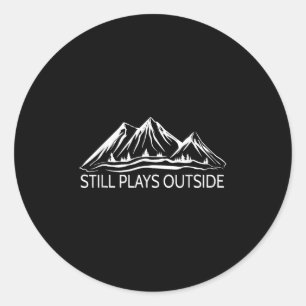 Hiking & Nature Forest Scene With Mountain Sti Classic Round Sticker