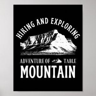 Hiking and exploring table mountain in adventure poster