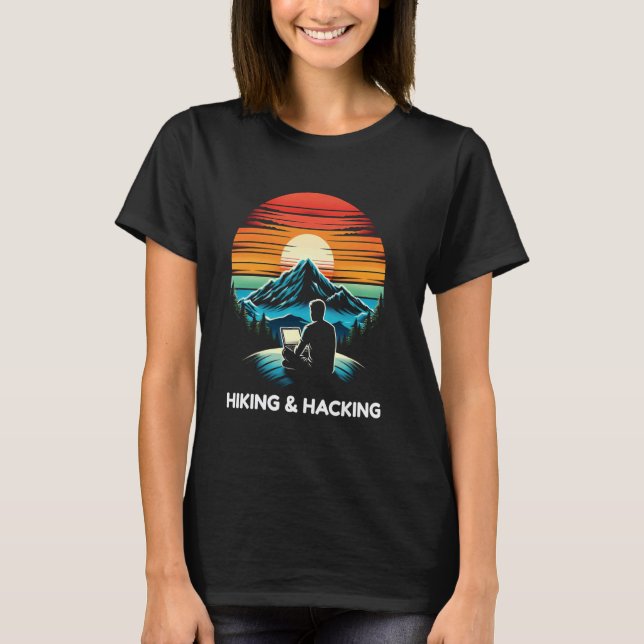 Hiking And Hacking - Coder Outdoor T-Shirt (Front)