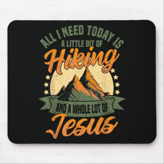 Hiking And Jesus Mountain Adventure Gifts Funny Mouse Pad